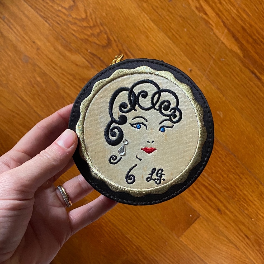 Vintage NEVER USED Lulu Guinness Embroidered Pouch